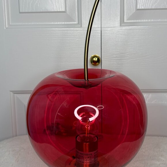Viral Novogratz Red Cherry Table Lamp – TikTok Aesthetic Retro Glass Accent Ligh - Picture 9 of 9